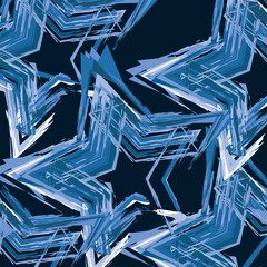Abstract Blue Star Pattern Design