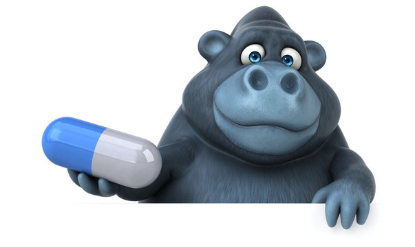 Fun gorilla - 3D Illustration