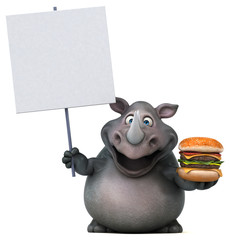 Fun rhinoceros - 3D Illustration