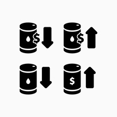 Oil barrel icon vector illustration for oil price forecast presentation design.
