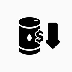 Oil barrel icon vector illustration for oil price forecast presentation design.