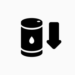 Oil barrel icon vector illustration for oil price forecast presentation design.