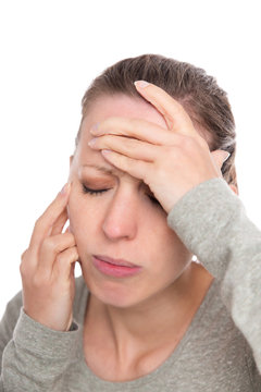 Frau leidet an Trigeminusneuralgie oder Gesichtsschmerzen, Nerve