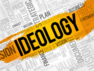 Ideology word cloud collage, business concept background