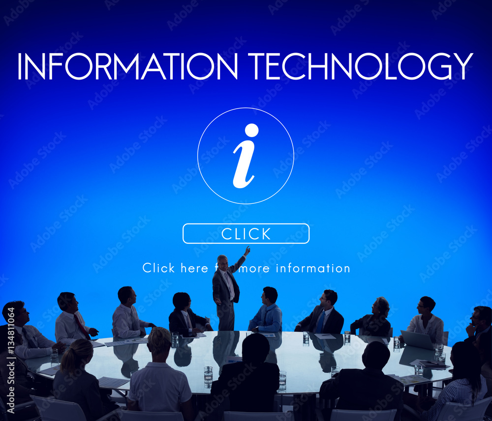 Poster information technology computer system concept