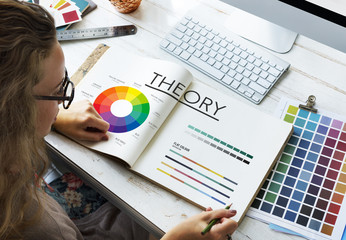 Theory Graphic Chart Color Scheme Concept - obrazy, fototapety, plakaty