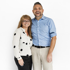 Sweet Couple Standing Smiling Together