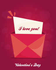  Valentines Day flat. Pink background. Vector illustration