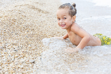 Beautiful boy and the sea