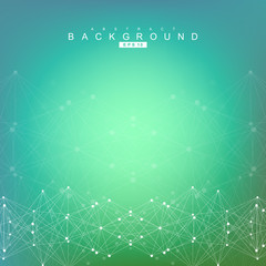 Geometric abstract background with connected line and dots. Structure molecule and communication. Scientific concept for your design. Medical, technology, science background. Vector illustration.