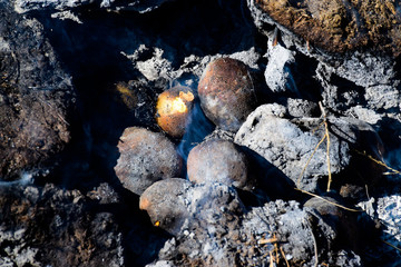 Potatoes in Fire (local food)