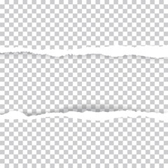 ripped paper and transparent background with space.