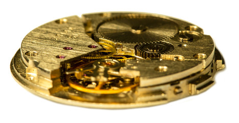 clockwork vintage mechanical watch, high resolution and detail