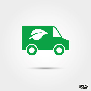 Low Emission Van Icon. Eco-friendly vehicle Symbol.