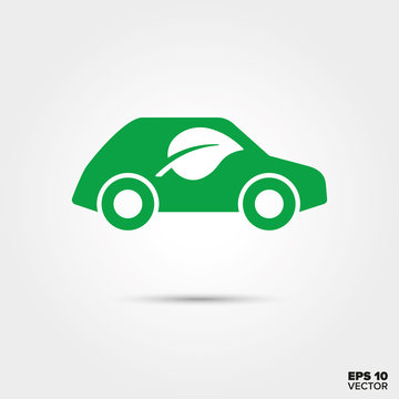 Low Emission Car Icon. Eco-friendly vehicle Symbol.
