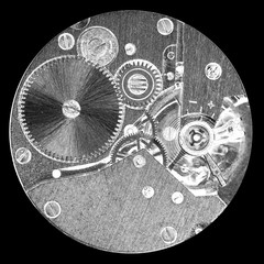 clockwork vintage mechanical watch, high resolution and detail