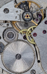 clockwork vintage mechanical watch, high resolution and detail