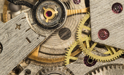 Fototapeta na wymiar clockwork mechanical watch, high resolution and detail