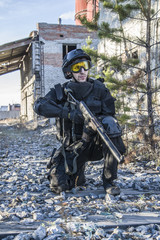 Russian special forces training at a military training ground.