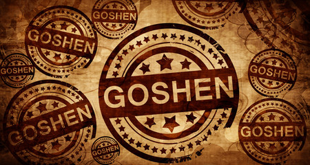 goshen, vintage stamp on paper background