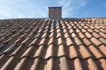 red stone tile roof