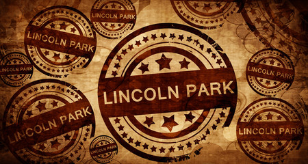 lincoln park, vintage stamp on paper background
