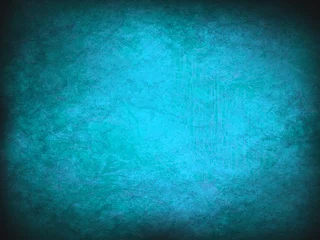 Fotobehang Vintage turquoise and blue grunge modern abstract background with bright center spotlight © s_ant