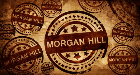 morgan hill, vintage stamp on paper background