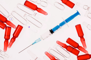 Ampoules and syringes.