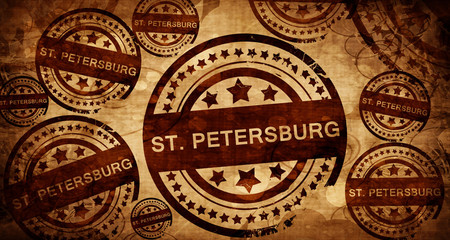 st. petersburg, vintage stamp on paper background