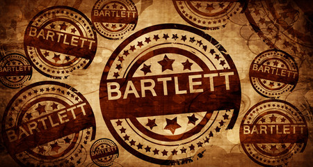 bartlett, vintage stamp on paper background