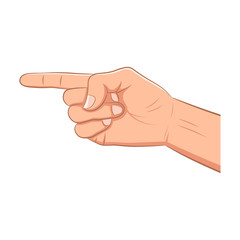 Realistic hand with pointing finger