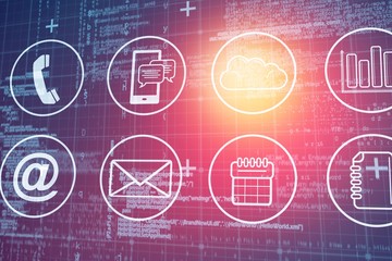  Various logos with red background