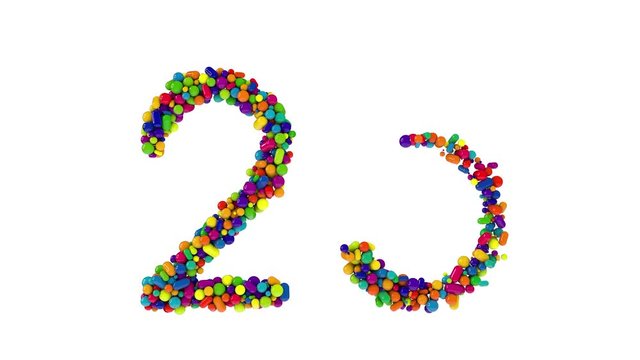 25 Schriftzug Jubil&auml;um aus bunten Partikeln