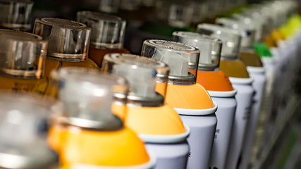 Close-up on spray paint