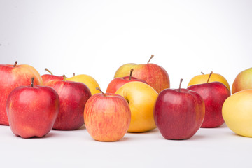 Group of apples on white background