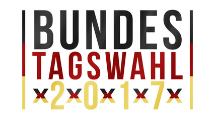 Bundestagswahl Deutschland 2017 mit Streifen in Deutschlandfarbe