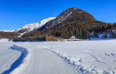 Wintertime vew in Davos, Switzerland