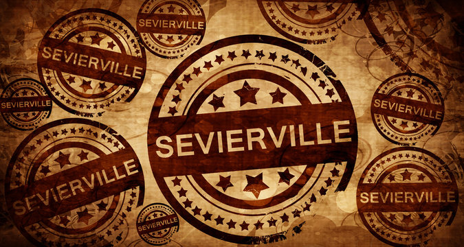 sevierville, vintage stamp on paper background