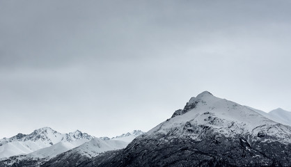 Snow mountain in winter at Alaska, USA.
