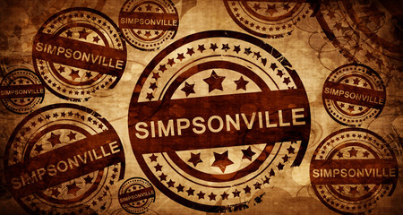 simpsonville, vintage stamp on paper background