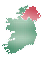 Fototapeta na wymiar Ireland Dot Map