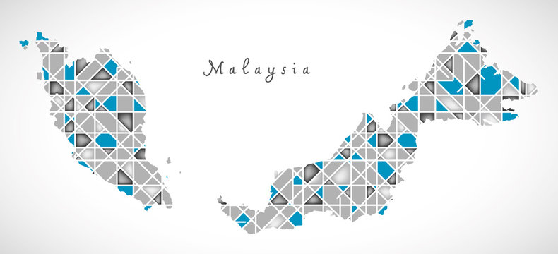 Malaysia Map crystal diamond style artwork