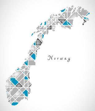 Norway Map crystal diamond style artwork