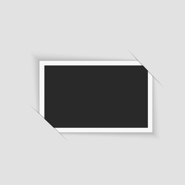 Blank retro photo frame over white. Vector illustration