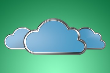 Composite image of cloud shapes on white background