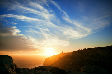 Mountain coast landscape