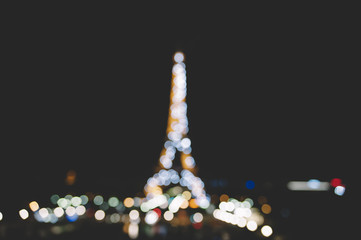 Eiffel Tower bokeh night view