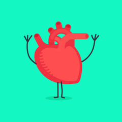 Heart character vector illustration