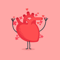 Heart character vector illustration
